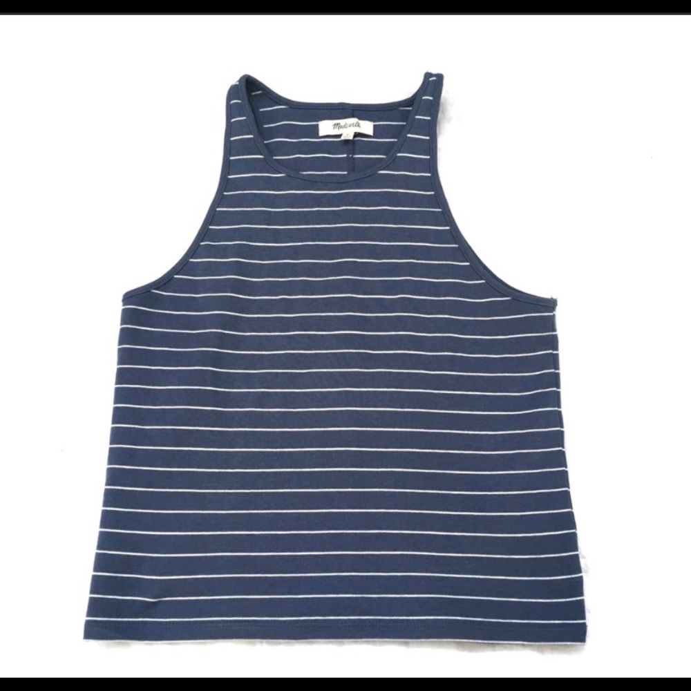 Madewell Blue and white striped top